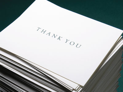 thank you notes. the humble thank you note.